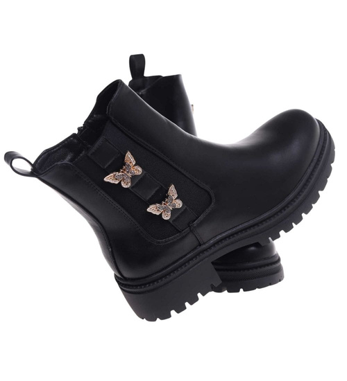 Ocieplane czarne botki workery /G4-1 18555  W4/