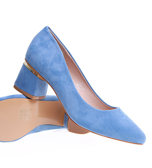 Niebieskie czółenka na niskim obcasie Seastar /D7-2 15646 T343/