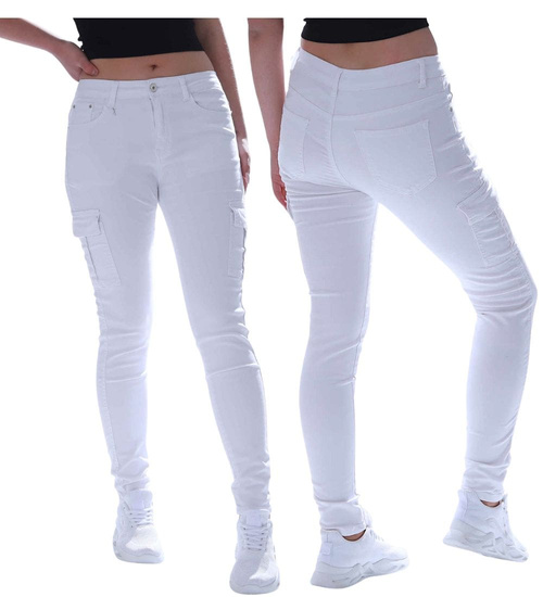 Białe elastyczne spodnie damskie /H2 K47 UB928 G235/