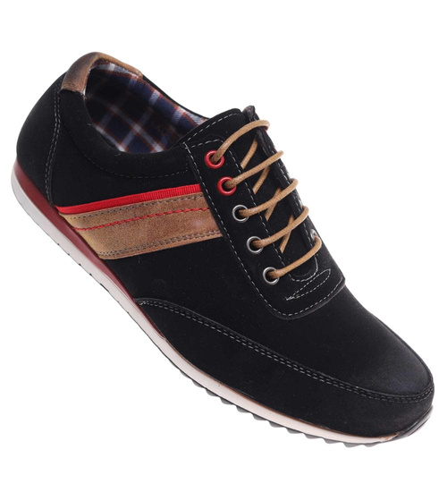 Wiązane czarne buty chłopięce /C3-3 18023 T383/