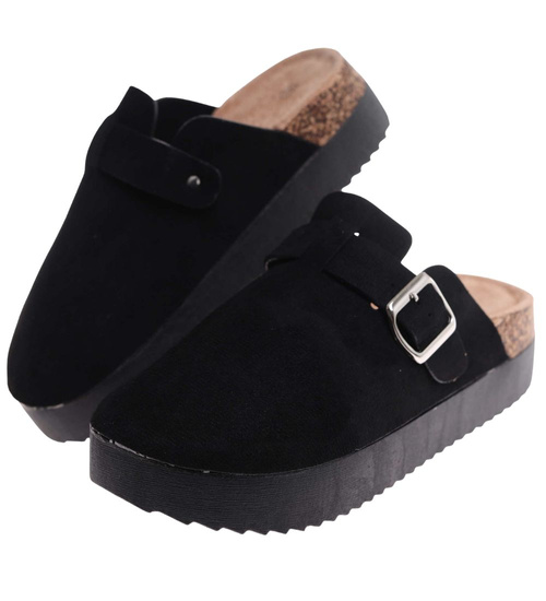 Czarne kryte klapki profilowane na platformie /F1-3 18044 W089/