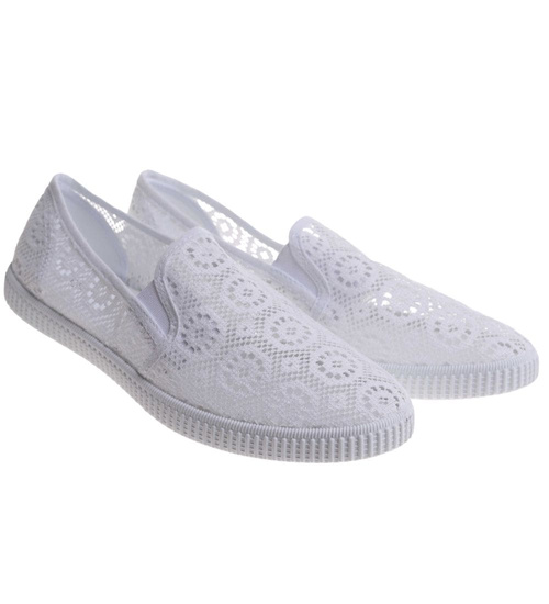 Tenisówki damskie białe ażurowe /G7-2 17807 S293/