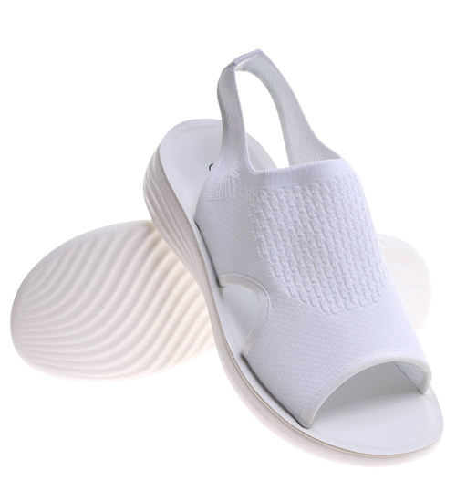 Białe elastyczne sandały na platformie 2 gat OST497