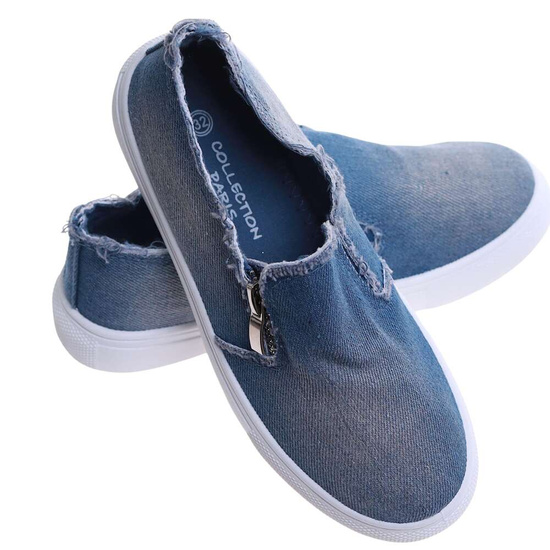 Niebieskie trampki z zamkiem dla dziewczynki /B6-3 17280 T7-38/