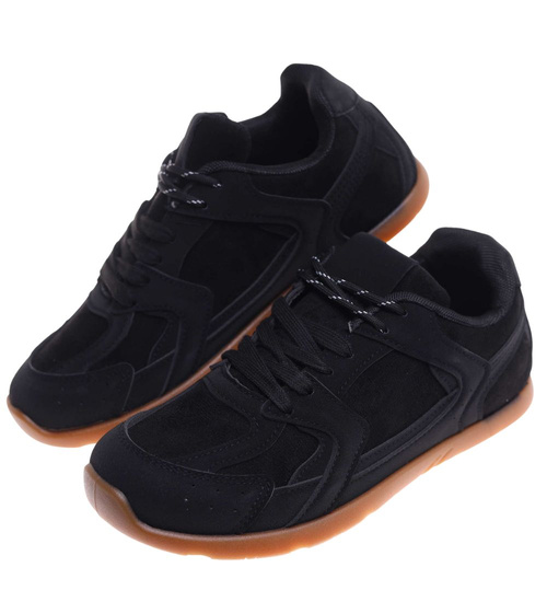 Czarne damskie buty sportowe /G8-2 18240 G127/