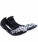 Czarne baletki damskie z kamieniami /G7-2 13043 T595/