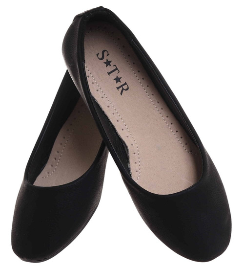 Czarne klasyczne baleriny damskie /A10-2 H2 4566 S087/