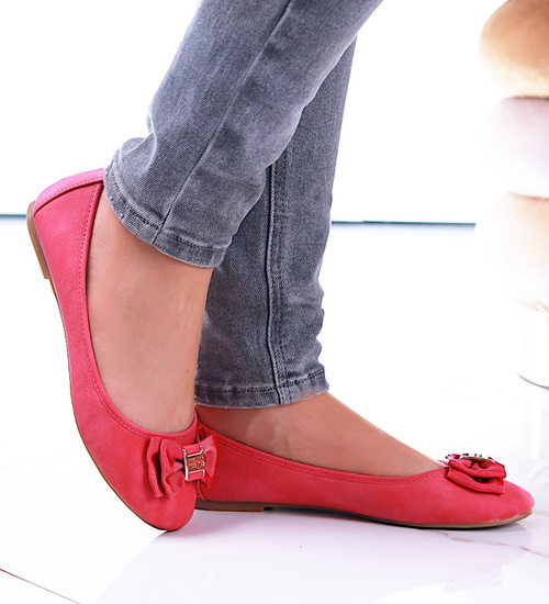 Dziewczęce różowe balerinki kokardka /A1-2 13298 T290/