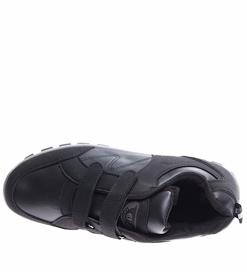 Czarne męskie buty trekkingowe na rzepy /B6-3 16981 T388/