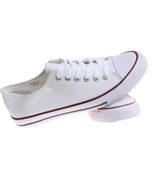 Trampki męskie Sznurowane białe z tkaniny /F5-3 17948 T234/