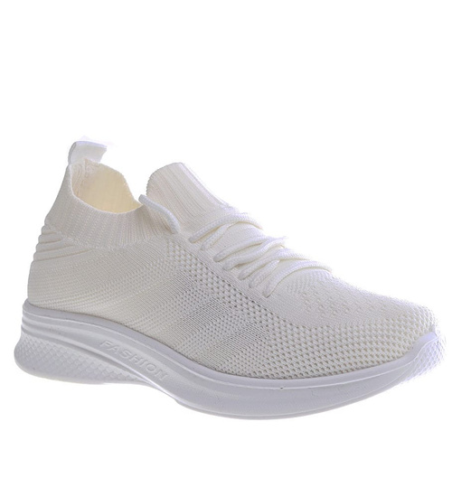 Sportowe buty damskie Ecru /F3-3 13318 T292/