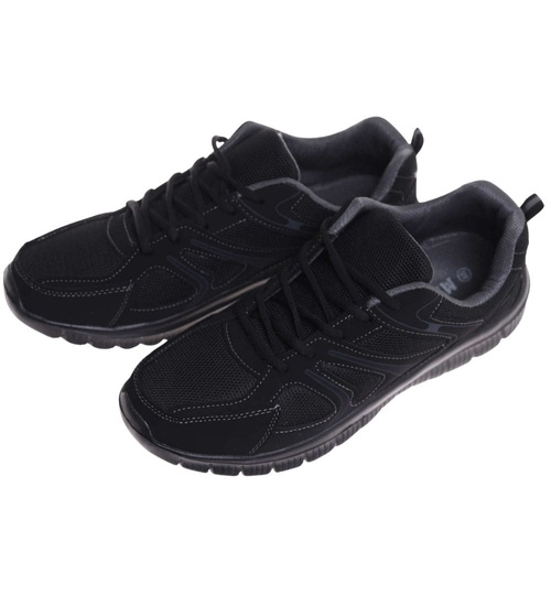 Wiązane czarne męskie buty sportowe Duże rozmiary /D3-3 18018 S471/