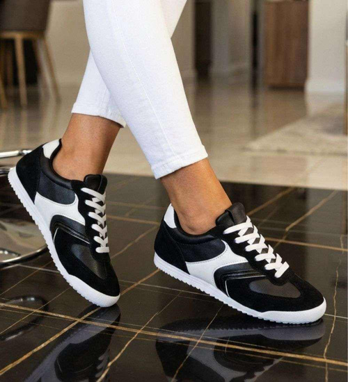 Czarne buty sportowe damskie /E8-2 18803 W233/