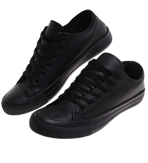 Czarne niskie trampki męskie /B4-2 17984 T232/