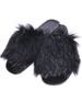 Czarne kapcie domowe klapki z futerkiem /A4-1 6169 S195/