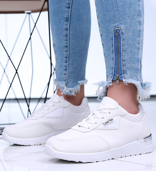 Klasyczne białe buty sportowe damskie /D3-3 16061 G283/