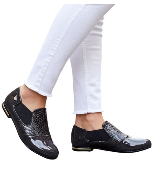 Szare dziewczęce wsuwane półbuty sztyblety /G1-2 14932 T039/