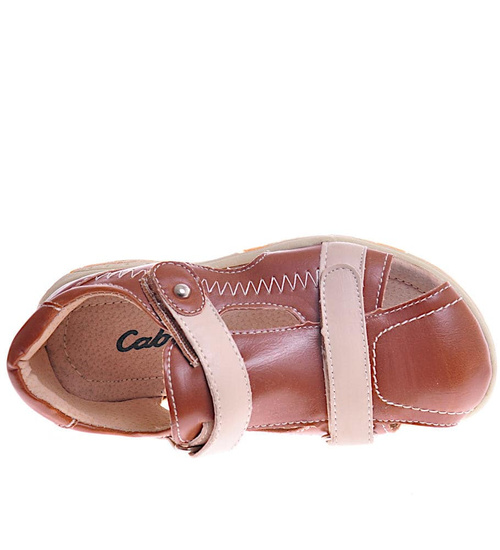 Chłopięce sandały na rzepy Brown /G4-2 11649 T167/