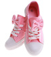 Różowe dziewczęce trampki z kokardą /B7-2 16784 T13-5/