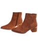 Karmelowe zamszowe botki na niskim obcasie /A7-1 18320  W3/