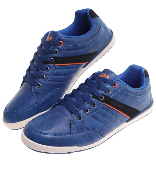 Niebieskie niskie trampki męskie /G2-3 18064 T239/