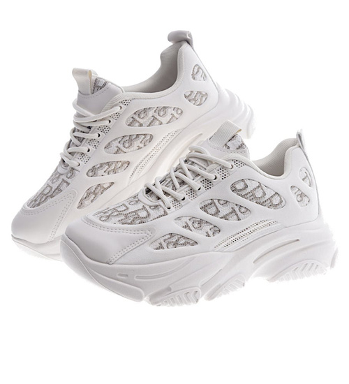 Wiązane sportowe buty damskie beżowe /A7-4 13197 T298/