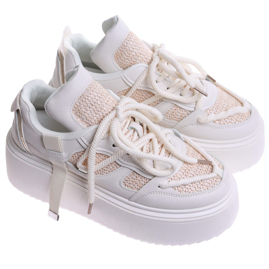 Beżowe trampki na platformie Seastar /G7-1 17345 S587/