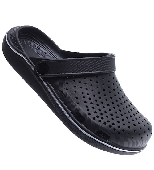 Kryte czarne klapki na basen /F7-1 15523 S192/