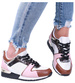 Sznurowane biało różowe buty sportowe /D9-3 15773 T283/