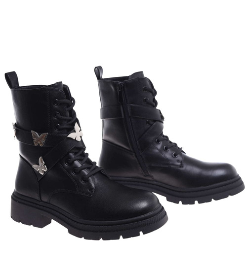 Czarne trapery damskie z ociepleniem /i5-2 18401 G381/