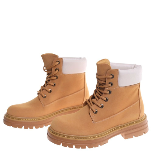 Karmelowe botki trapery /A1-1 18554 W2/