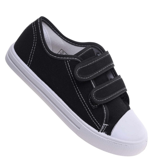 Czarne tenisówki chłopięce na rzepy buty do szkoły /E5-1 18101 T189/