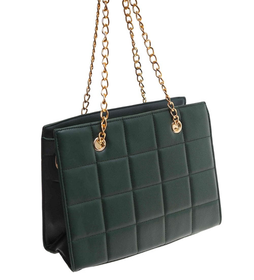 Zielona torebka kuferek z łańcuszkiem i paskiem /H2 K1 TB677 G195/