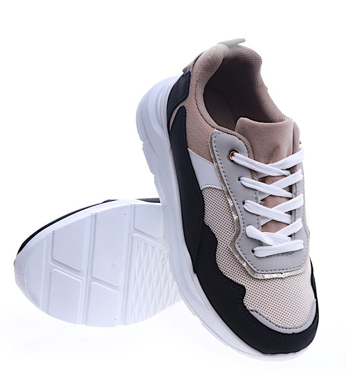 Sznurowane damskie buty sportowe /D9-3 13922 T299/