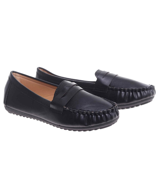 Wsuwane czarne baleriny lordsy /H2 18470 W7-38/