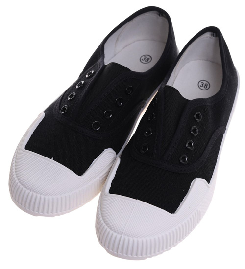 Wsuwane czarne trampki damskie /F4-1 15970  G150/