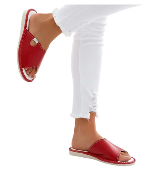 Czerwone domowe klapki kapcie /C2-1 16135 S165/