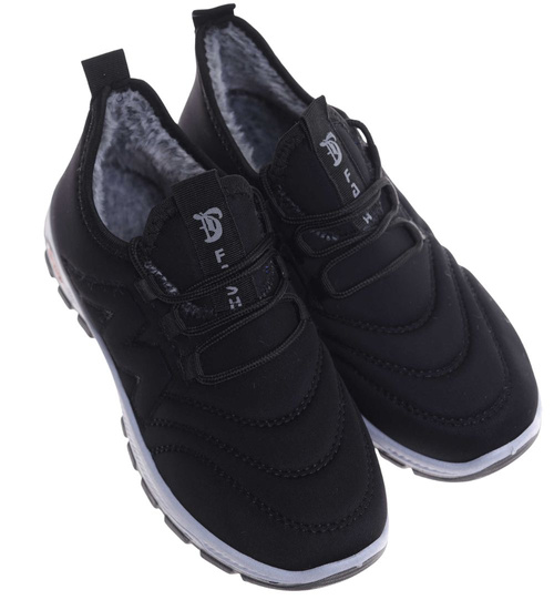 Ocieplane buty chłopięce sportowe Czarne /B5-2 18162 T336/