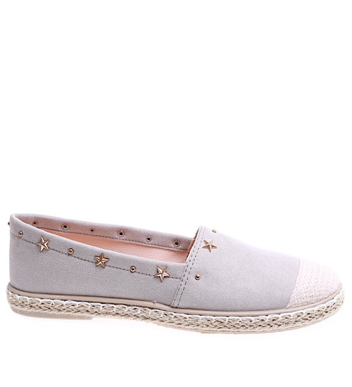 Szare balerinki espadryle /C7-2 15636 T196/