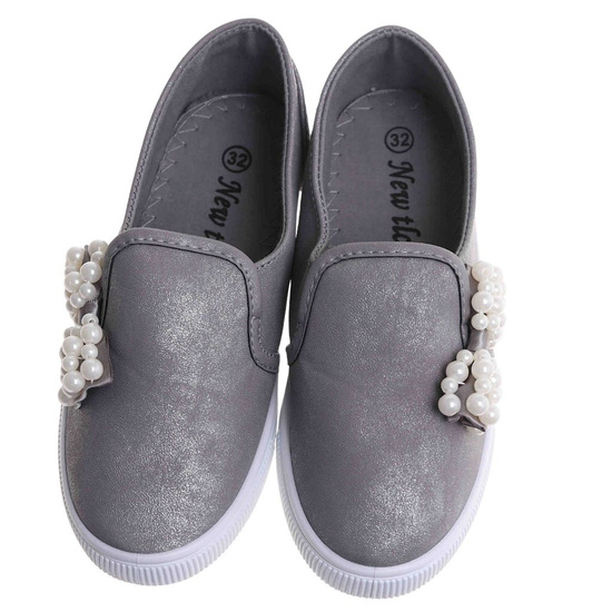 Tenisówki dziewczęce Wsuwane szare trampki /F5-2 17852 T111/