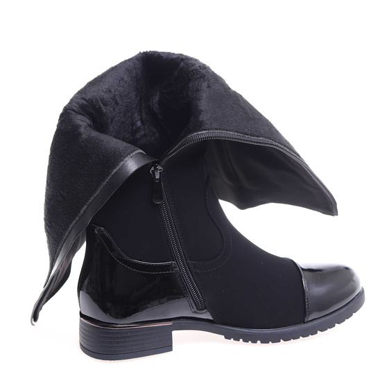 Eleganckie czarne kozaki damskie /C1-2 18297 T5/