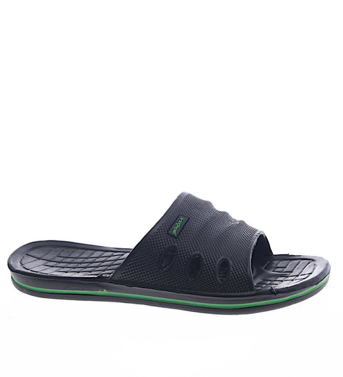 Basenowe klapki męskie Czarne /E2-1 13265 T193/