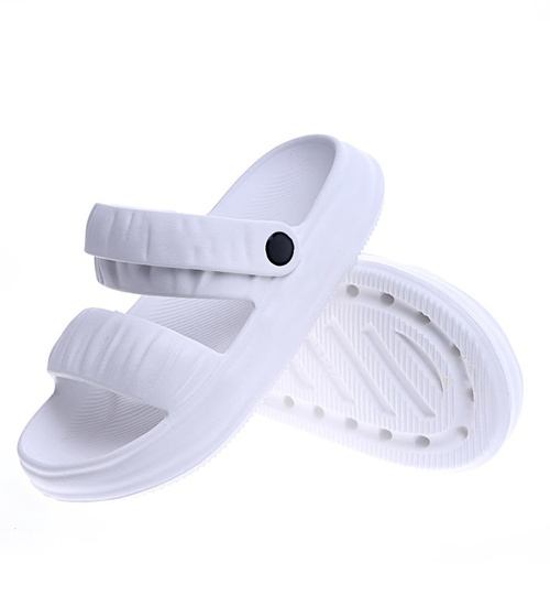 Designerskie Białe klapki na basen B4-1 13831 S2/