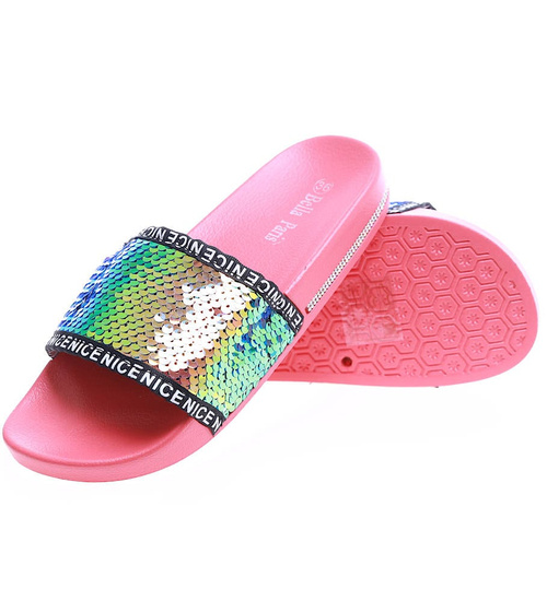 Plażowe czerwone klapki damskie /H2-B1-2 14370 S1/