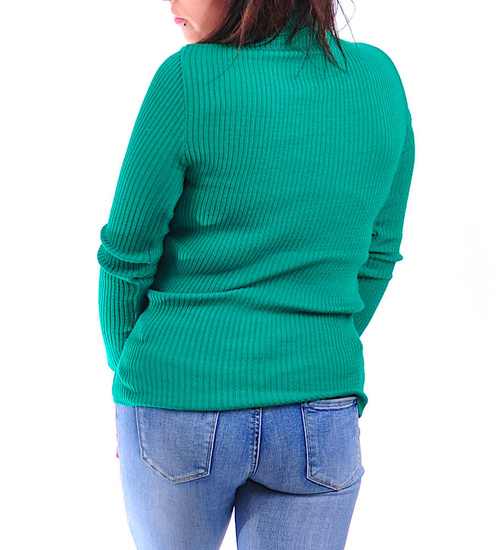 Damski zielony golf z guziczkami /D8-1 UB284 U108/