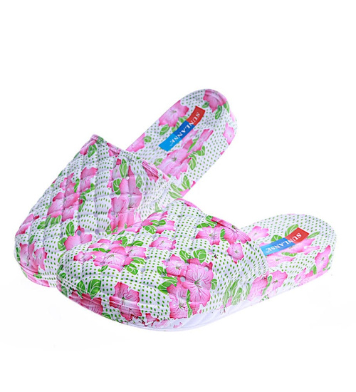Różowo białe damskie klapki na basen /F5-1 14164 S009/