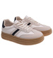 Beżowe buty sportowe na platformie /C6-1 18809 W277/