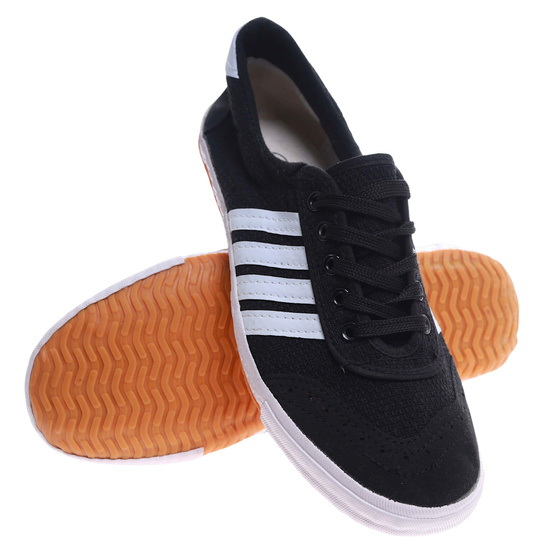 Czarne materiałowe trampki halówki chłopięce wiązane /D5-1 17650  T138/