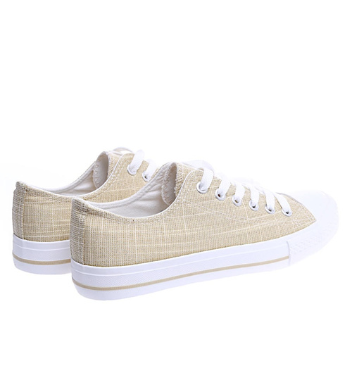 Klasyczne złote trampki z niską cholewką /C6-2 14768 T1334/