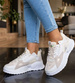 Beżowe buty sportowe damskie /F7-3 15957 G276/